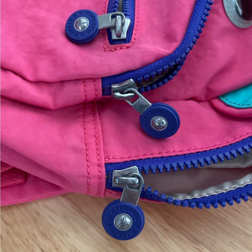 Kipling Hydrangea Pink Spark rare kids backpack BP4392 with Maddie embroidered. - Picture 7 of 7